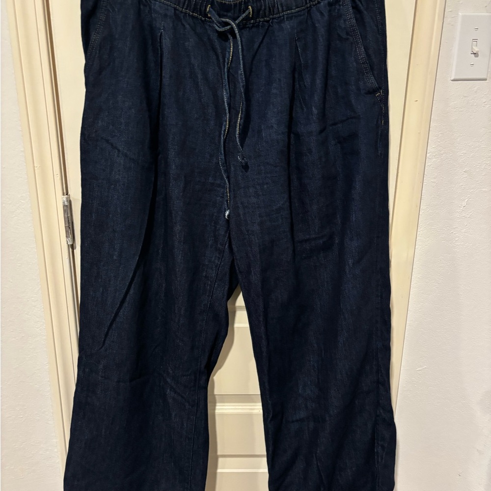 Dark Indigo Drawstring Denim Pants